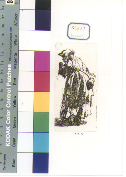 mendicante di spalle (stampa) di Van Rijn Rembrandt Harmenszoon (CERCHIA) (metà sec. XVII)