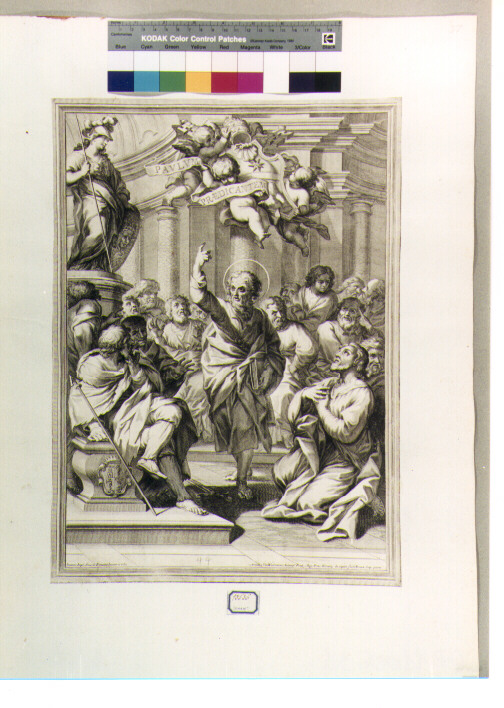 San Paolo predica nella sinagoga di Damasco (stampa) di Lenardi Giovanni Battista, Van Westerhout Arnold (sec. XVIII)