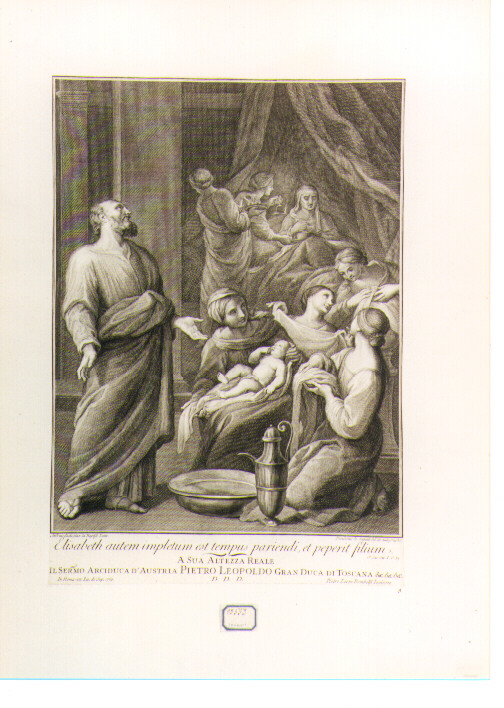 nascita di San Giovanni Battista (stampa) di Sacchi Andrea, Bombelli Pietro Leone, De Angelis Desiderio (sec. XVIII)