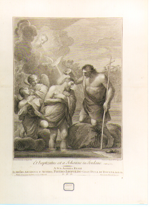 battesimo di Cristo (stampa) di De Angelis Desiderio, Sacchi Andrea, Pozzi Francesco, Bombelli Pietro Leone (sec. XVIII)