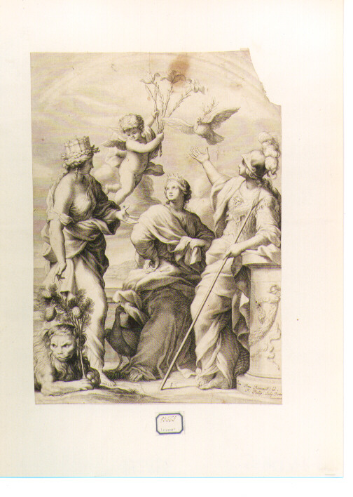 albero delle Virtù (stampa) di Romanelli Giovanni Francesco, De Poilly François III (fine sec. XVII)