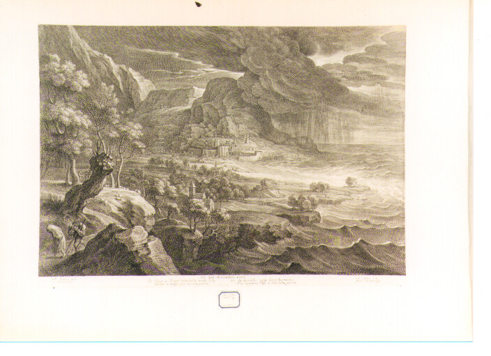 paesaggio marino con temporale (stampa) di Rubens Pieter Paul, Bolswert Schelte Adams (sec. XVII)