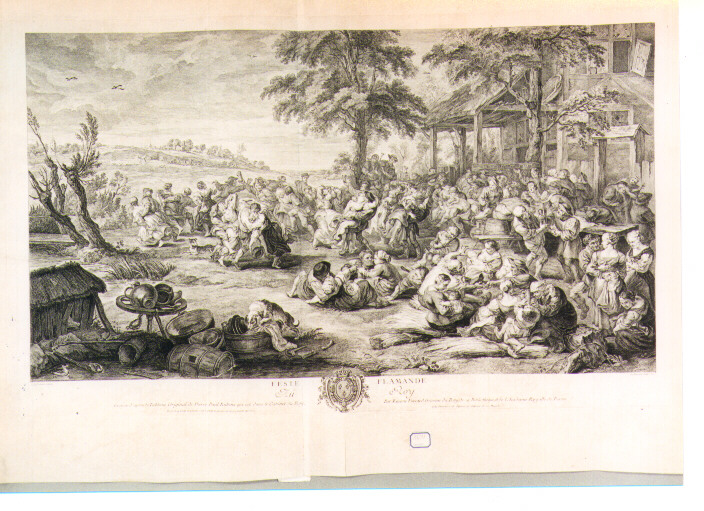 festa campestre fiamminga (stampa) di Fessard Etienne, Rubens Pieter Paul (sec. XVIII)
