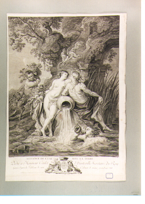 unione Allegorica dell'Acqua e della Terra (stampa) di Beschey Balthasar, Vangelisti Vincenzo (sec. XVIII)