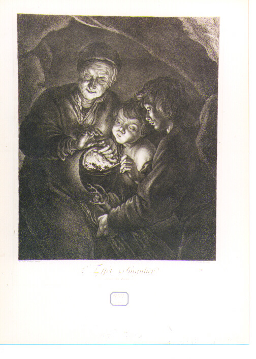 vecchia con braciere (stampa) di Basan Pierre François, Rubens Pieter Paul (CERCHIA) (sec. XVIII)
