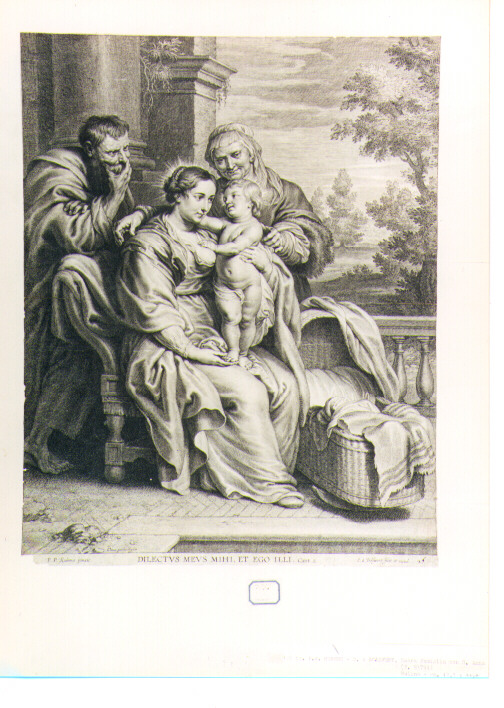 Sacra Famiglia con Sant'Anna (stampa) di Rubens Pieter Paul, Bolswert Schelte Adams (sec. XVII)