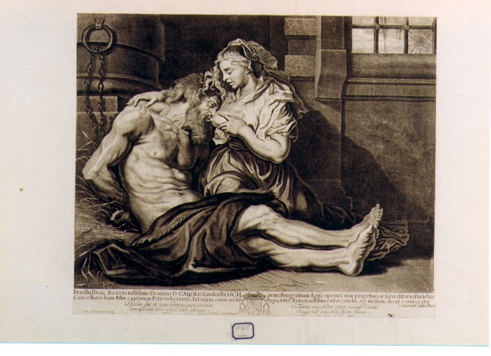 Carità romana (stampa) di Van Caukercken Cornelis, Rubens Pieter Paul (terzo quarto sec. XVII)
