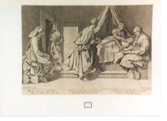 nascita di San Giovanni Battista (stampa) di Andrea d'Agnolo detto Andrea del Sarto, Cruger Theodor (sec. XVII)