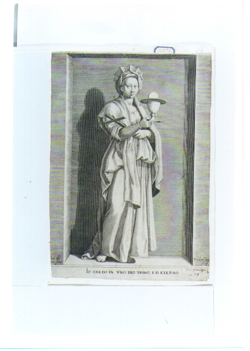 allegoria della Fede (stampa) di Andrea d'Agnolo detto Andrea del Sarto, Cruger Theodor (sec. XVII)