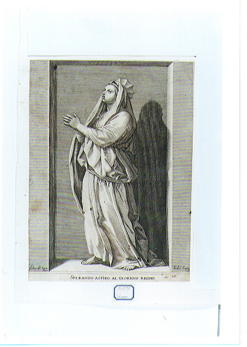 allegoria della Speranza (stampa) di Cruger Theodor, Andrea d'Agnolo detto Andrea del Sarto (sec. XVII)