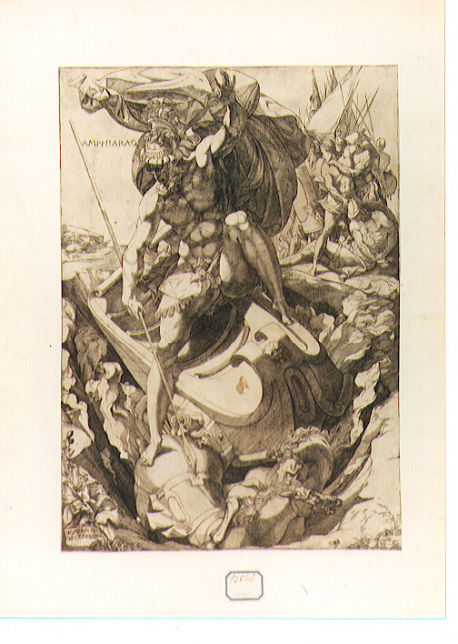 morte di Amfiarao (stampa) di Giovan Battista di Jacopo detto Rosso Fiorentino, Del Ricoveri Domenico (sec. XVI)
