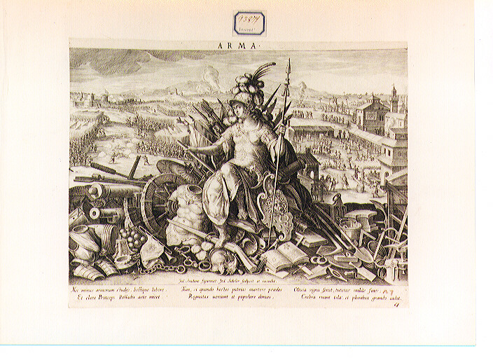 allegoria della guerra (stampa) di Van der Straet Jan detto Giovanni Stradano, Sadeler Jan il Vecchio (sec. XVI)
