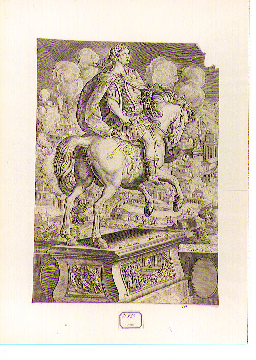 statua equestre di Nerone (stampa) di Collaert Adriaen, Van der Straet Jan detto Giovanni Stradano (ultimo quarto sec. XVI)