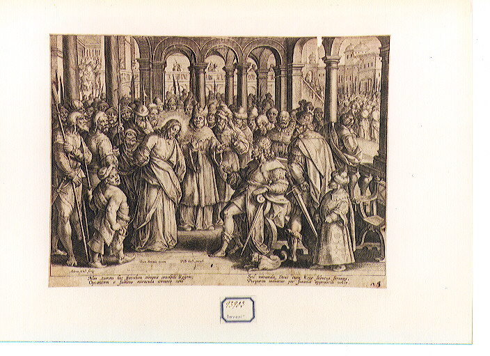 Cristo davanti a Erode (stampa) di Van der Straet Jan detto Giovanni Stradano, Collaert Adriaen (ultimo quarto sec. XVI)