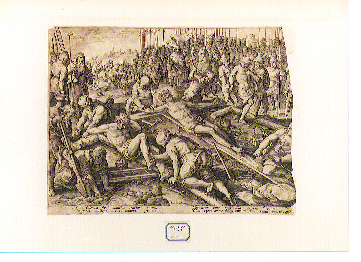 Cristo inchiodato alla croce (stampa) di Van der Straet Jan detto Giovanni Stradano (CERCHIA), Galle Philip (ultimo quarto sec. XVI)