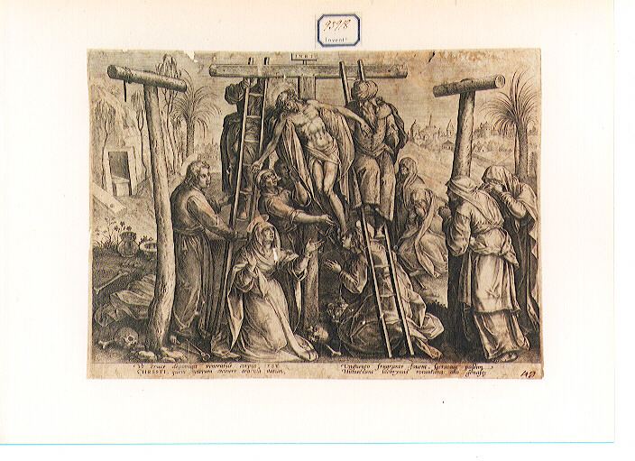 deposizione di Cristo dalla croce (stampa) di Van der Straet Jan detto Giovanni Stradano (CERCHIA), Galle Philip (ultimo quarto sec. XVI)