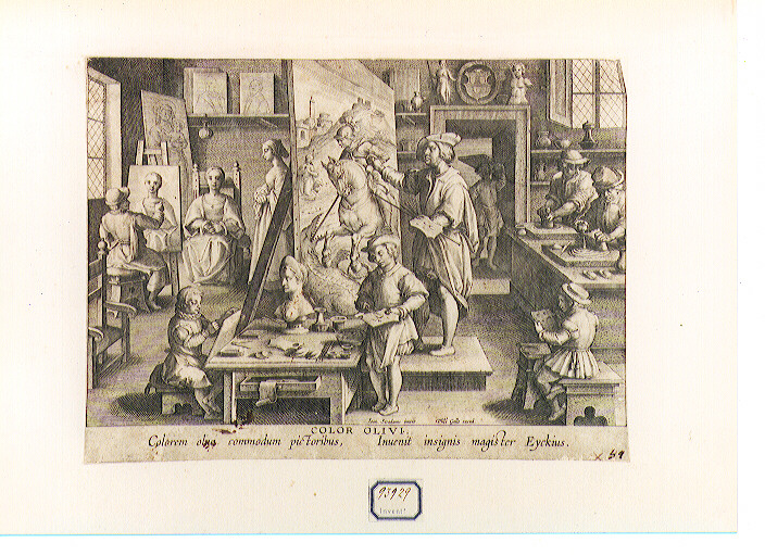 studio del pittore (stampa) di Van der Straet Jan detto Giovanni Stradano (CERCHIA), Galle Philip (ultimo quarto sec. XVI)