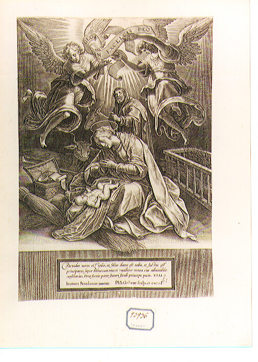 natività di Gesù (stampa) di Van der Straet Jan detto Giovanni Stradano, Galle Philip (ultimo quarto sec. XVI)