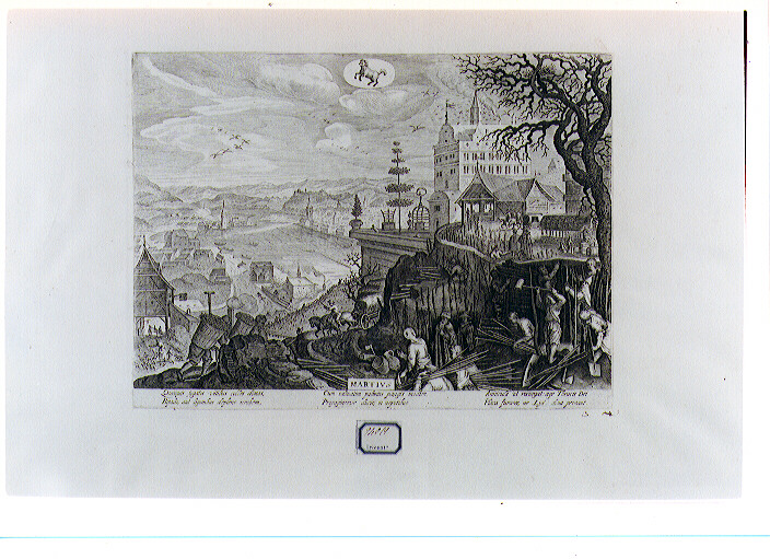 paesaggio con segno dell'Ariete (stampa) di Sadeler Aegidius, Stevens Pieter II (primo quarto sec. XVII)