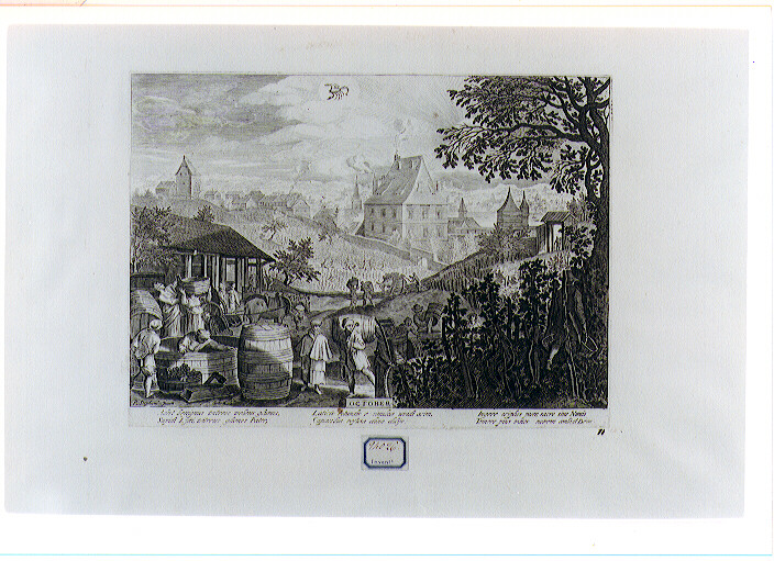 paesaggio con segno dello Scorpione (stampa) di Stevens Pieter II, Sadeler Aegidius (primo quarto sec. XVII)