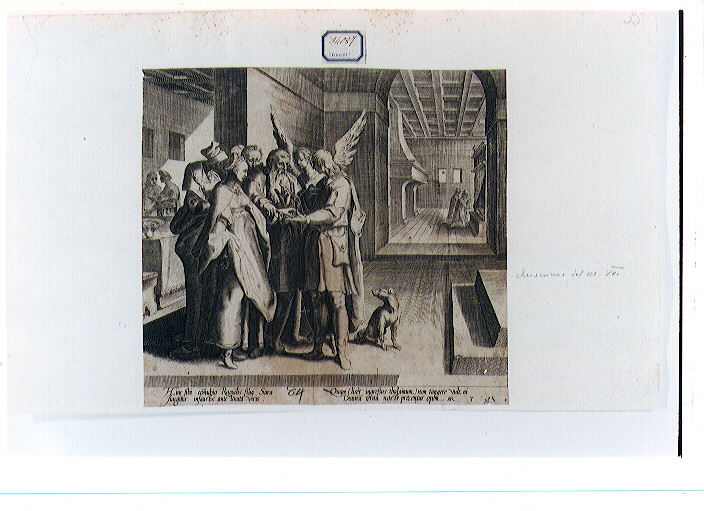 Labano unisce in matrimonio Rachele e Giacobbe (stampa) - ambito europeo (ultimo quarto sec. XVI)