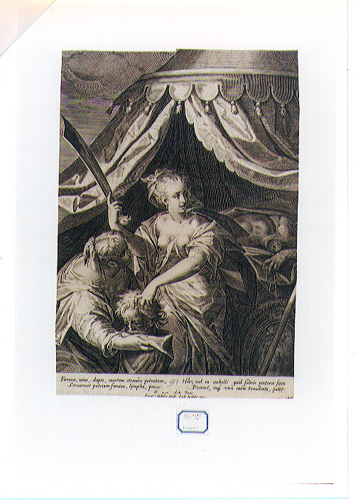 Giuditta decapita Oloferne (stampa) di Von Aachen Hans, Sadeler Aegidius (primo quarto sec. XVII)