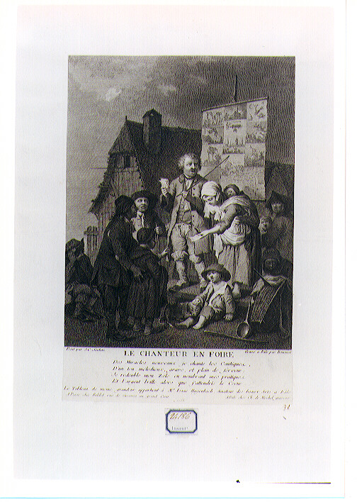 cantastorie (stampa) di Romanet Antoine Louis, Seekatz Johann Conrad (seconda metà sec. XVIII)