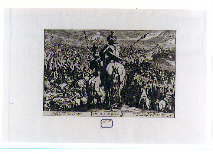 Mosè conquista l'Etiopia (stampa) di Tempesta Antonio, De Jode Pieter II (sec. XVII)