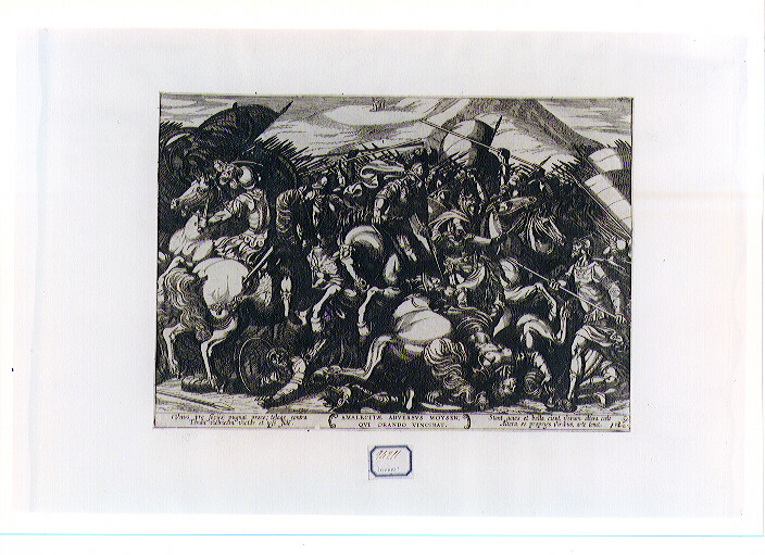 battaglia fra ebrei e amaleciti (stampa) di De Jode Pieter II, Tempesta Antonio (CERCHIA) (sec. XVII)
