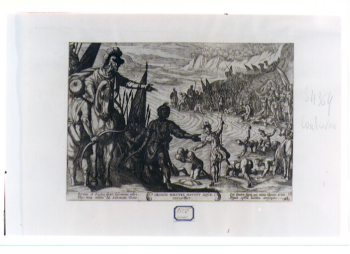 Gedeone osserva i soldati che bevono l'acqua (stampa) di Tempesta Antonio, De Jode Pieter II (sec. XVII)