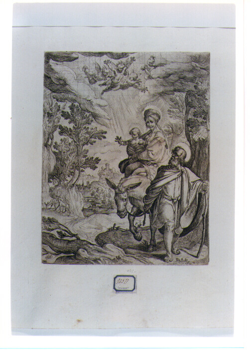 fuga in Egitto (stampa) di Tempesta Antonio (fine/inizio secc. XVI/ XVII)