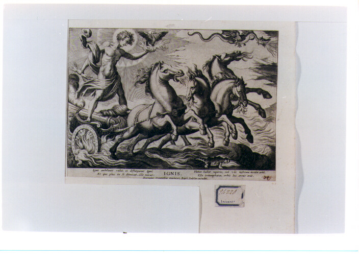 Allegoria dei quattro Elementi: Fuoco (stampa) di Sadeler Raphael II (CERCHIA), Tempesta Antonio (primo quarto sec. XVII)