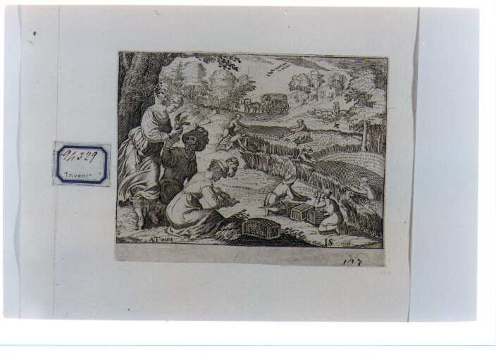 caccia agli uccelli (stampa) di Sadeler Justus (CERCHIA), Tempesta Antonio (sec. XVII)
