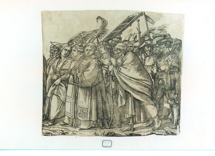 Trionfo di Cristo: Santi (stampa) di Vecellio Tiziano, Andreani Andrea (fine/inizio secc. XVI/ XVII)