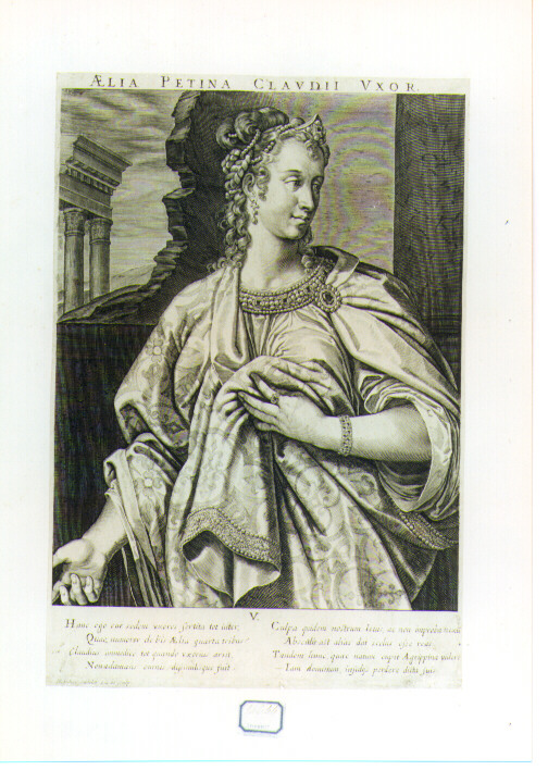 ritratto di Elia Petina (stampa) di Vecellio Tiziano, Sadeler Aegidius (maniera) (sec. XVII)