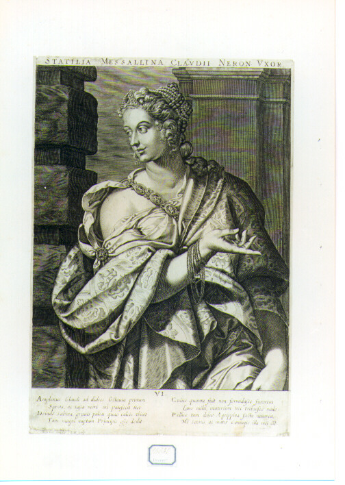 ritratto di Messalina (stampa) di Vecellio Tiziano, Sadeler Aegidius (maniera) (sec. XVII)