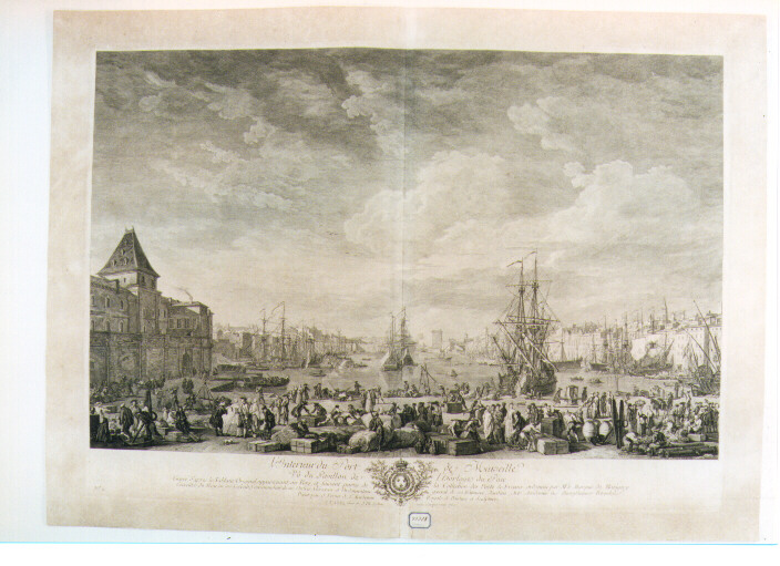 Veduta del Porto di Marsiglia (stampa) di Le Bas Jacques Philippe (sec. XVIII)