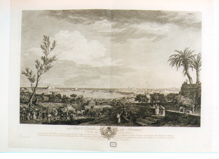 veduta del Porto D'Antibes In Provenza (stampa) di Le Bas Jacques Philippe (sec. XVIII)