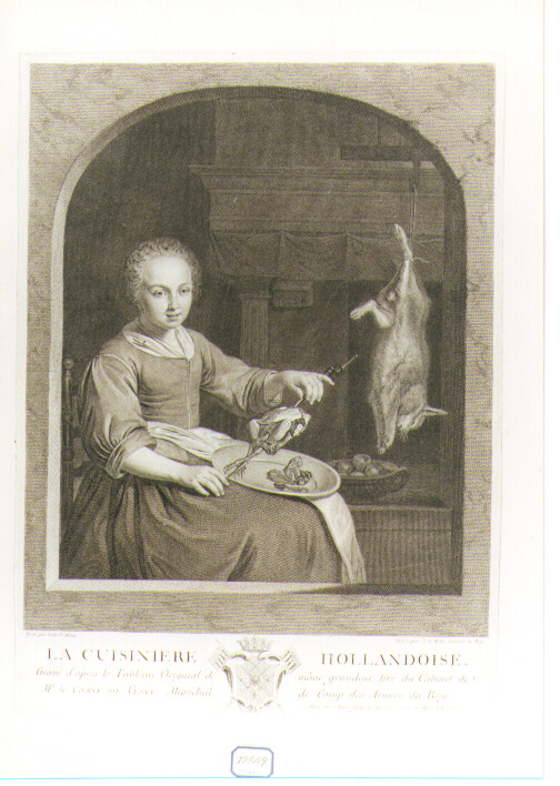 ritratto di cuoca (stampa) di Wille Johann Georg (seconda metà sec. XVIII)