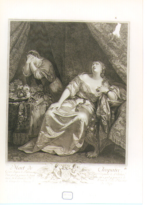 morte di Cleopatra (stampa) di Wille Johann Georg (seconda metà sec. XVIII)