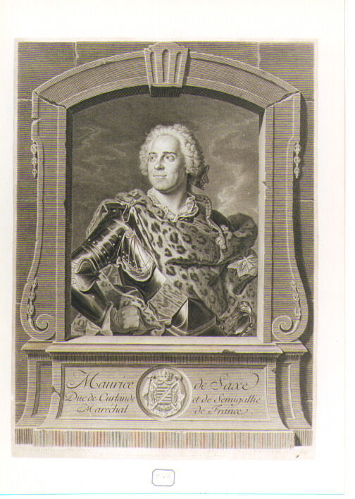 ritratto di Maurice De Saxe (stampa) di Wille Johann Georg (sec. XVIII)