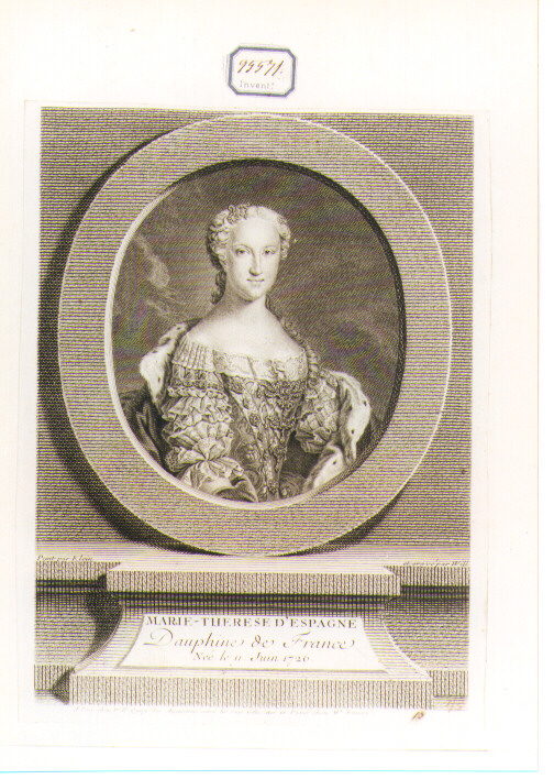 ritratto di Maria Teresa di Spagna (stampa) di Wille Johann Georg (seconda metà sec. XVIII)