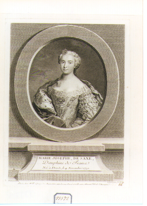 ritratto di Marie Josephe De Saxe (stampa) di Wille Johann Georg (seconda metà sec. XVIII)