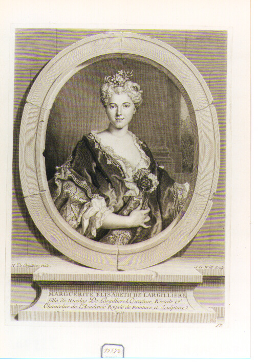 ritratto di Marguerite Elisabeth De Largilliere (stampa) di Wille Johann Georg (seconda metà sec. XVIII)