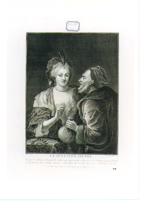 figura di anziano e figura femminile (stampa) di Charpentier Etienne (sec. XVIII)