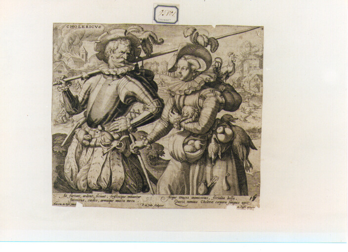 Allegoria del temperamento umano (stampa) di De Jode Pieter (prima metà sec. XVII)