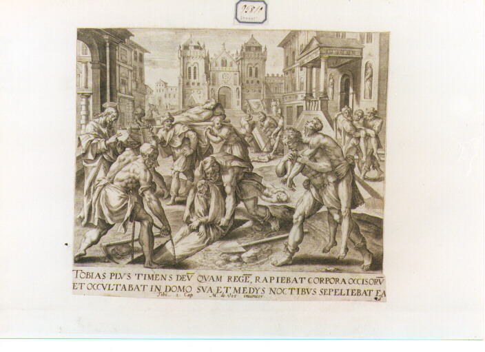 Sette Opere di Misericordia: Seppellire I Morti (stampa) di De Vos Marten (sec. XVI)