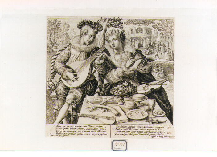 Quattro Elementi: la Terra (stampa) di Van de Passe Crispyn I (secc. XVI/ XVII)