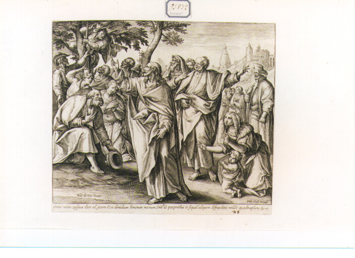 vocazione di Zaccheo (stampa) di De Vos Marten (secc. XVI/ XVII)