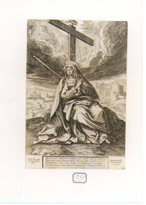 Madonna Addolorata (stampa) di Wierix Anthonie (sec. XVI)